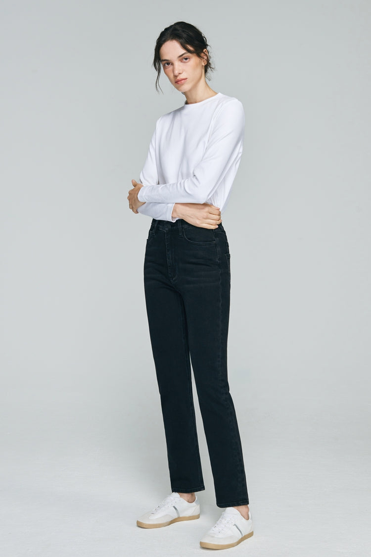 Two Shots High Rise Straight Crop Jeans HJ013 - Glamourous Grace