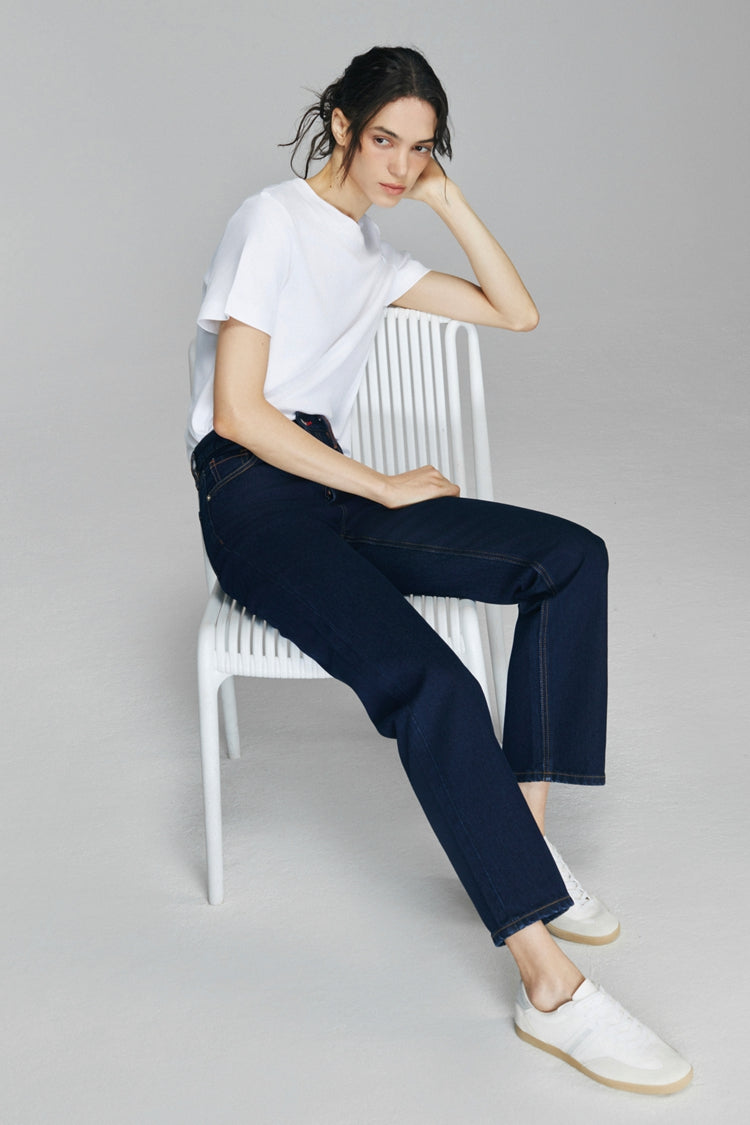 Manhattan High Rise Straight Ankle Jeans HJ160 - Glamourous Grace