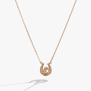 'Horse Girl At Heart' Horseshoe Necklace