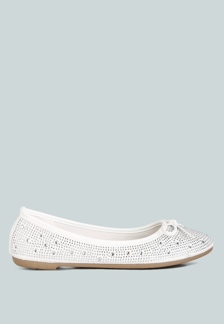 Hosana Rhinestones And Stud Embellished Ballet Flats - Glamourous Grace