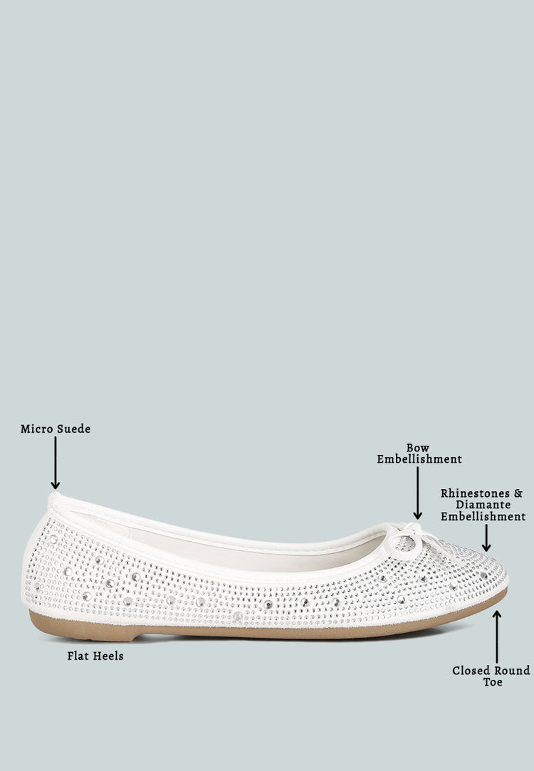 Hosana Rhinestones And Stud Embellished Ballet Flats