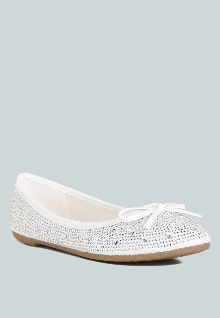 Hosana Rhinestones And Stud Embellished Ballet Flats - Glamourous Grace