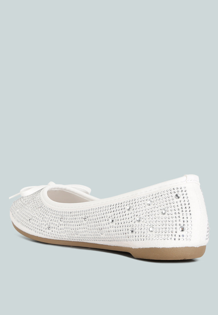 Hosana Rhinestones And Stud Embellished Ballet Flats - Glamourous Grace