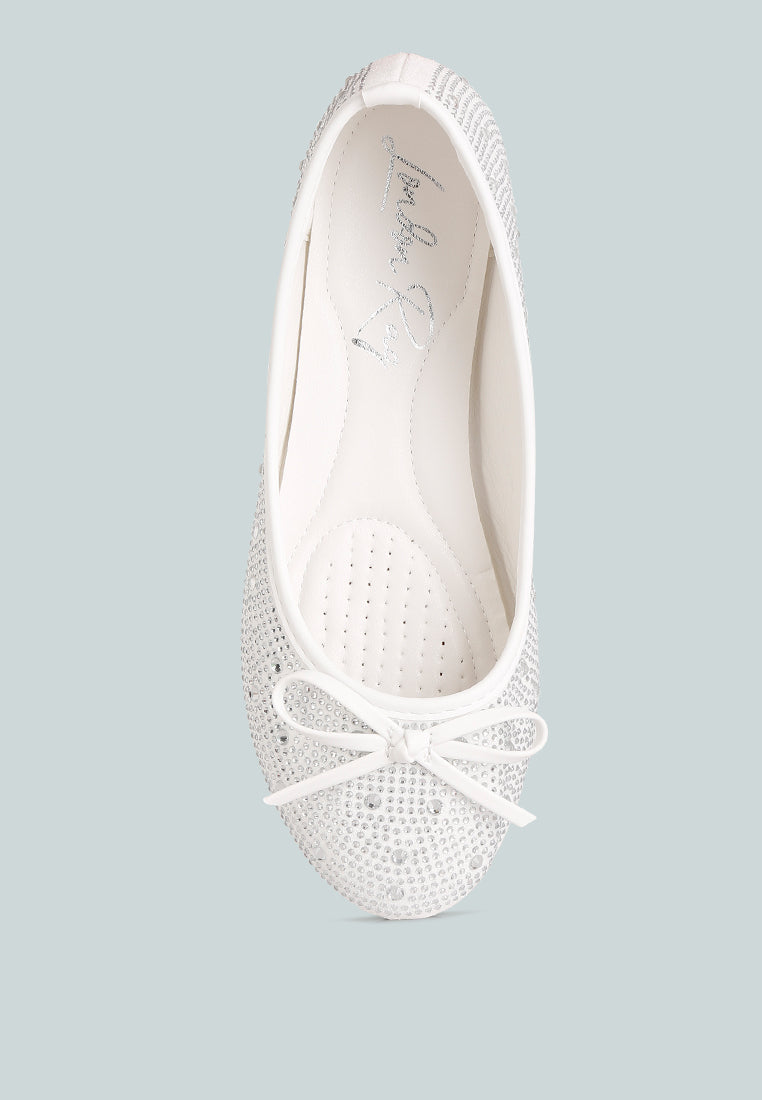 Hosana Rhinestones And Stud Embellished Ballet Flats - Glamourous Grace