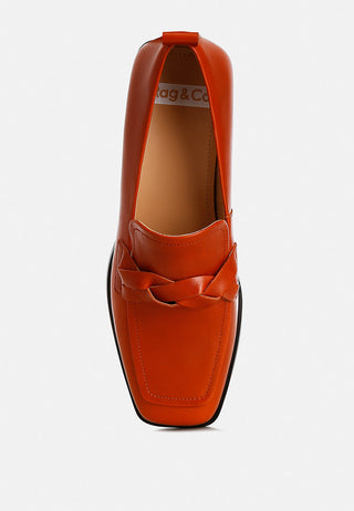Hostess Genuine Leather Braided Loafers - Glamourous Grace