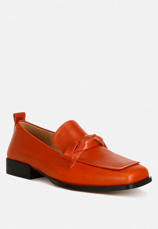 Hostess Genuine Leather Braided Loafers - Glamourous Grace