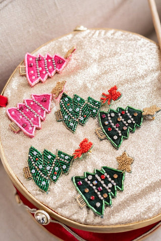 Hot Pink Christmas Tree - Earring - Glamourous Grace