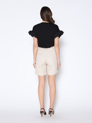 Houndstooth Pattern Half Length Short Pants
