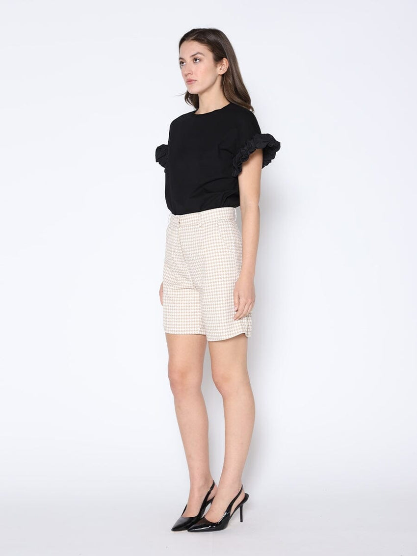 Houndstooth Pattern Half Length Short Pants