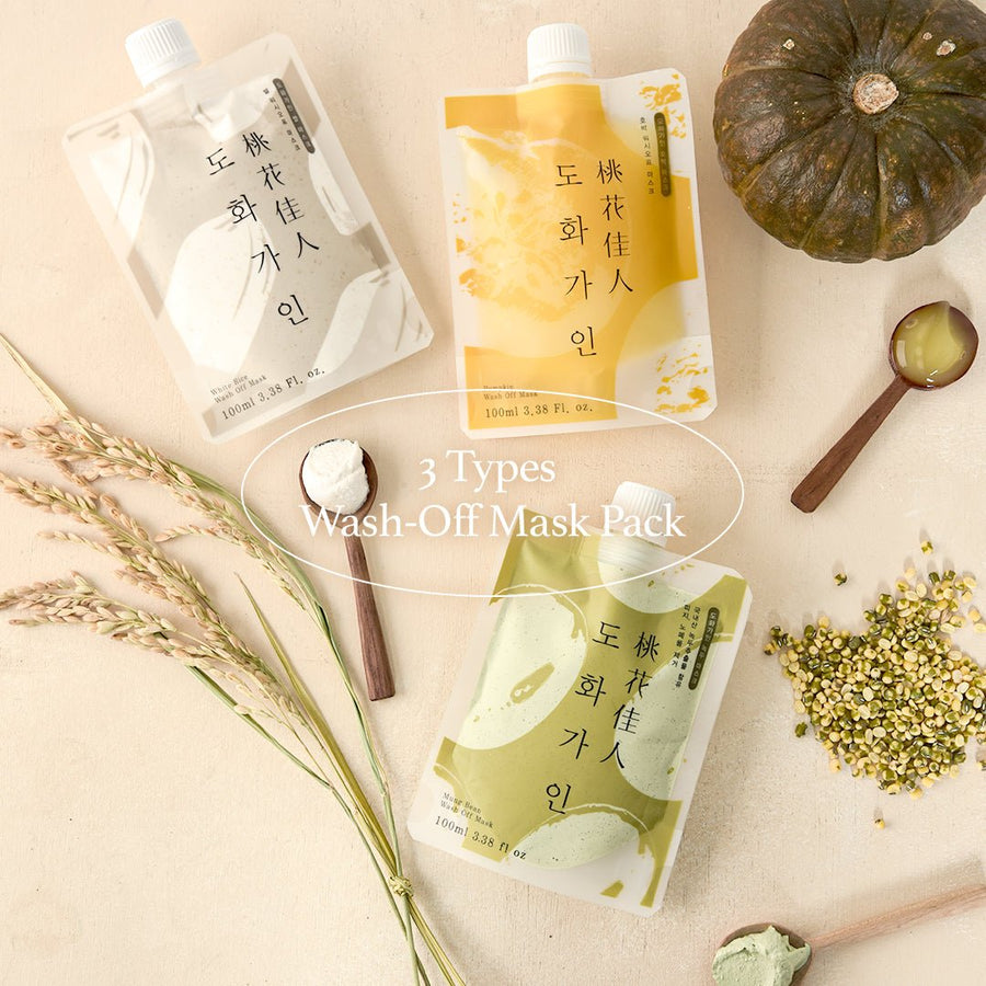 House of Dohwa Wash Off Mask Pack Set (Rice+Pumpkin+Mungbean) - Glamourous Grace