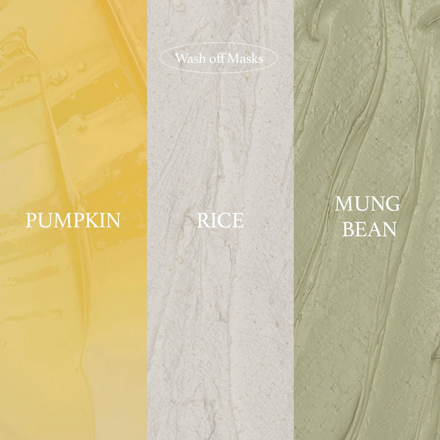 House of Dohwa Wash Off Mask Pack Set (Rice+Pumpkin+Mungbean) - Glamourous Grace