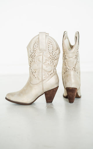 Houston Studded Boots in Champagne - Glamourous Grace