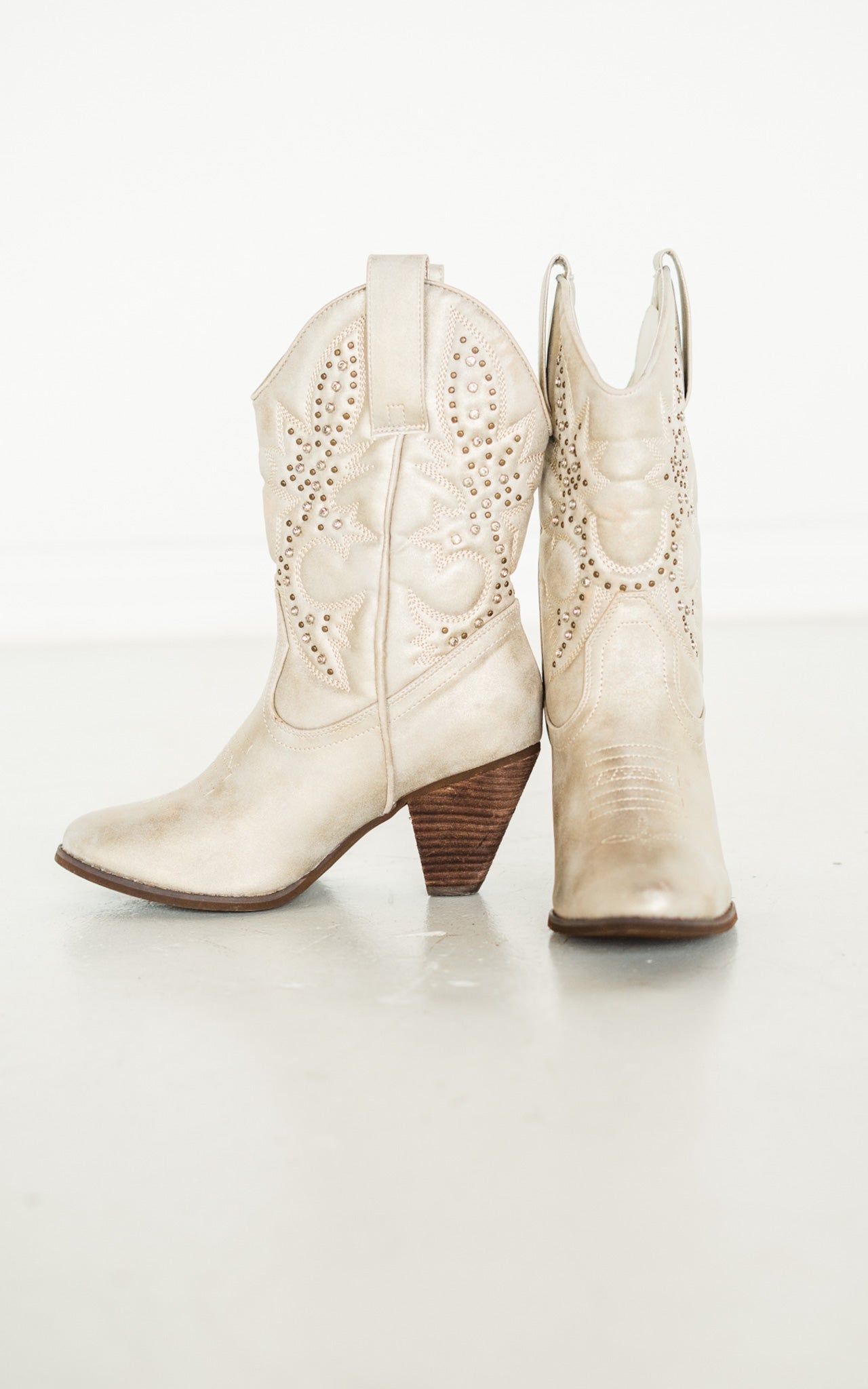 Houston Studded Boots in Champagne - Glamourous Grace
