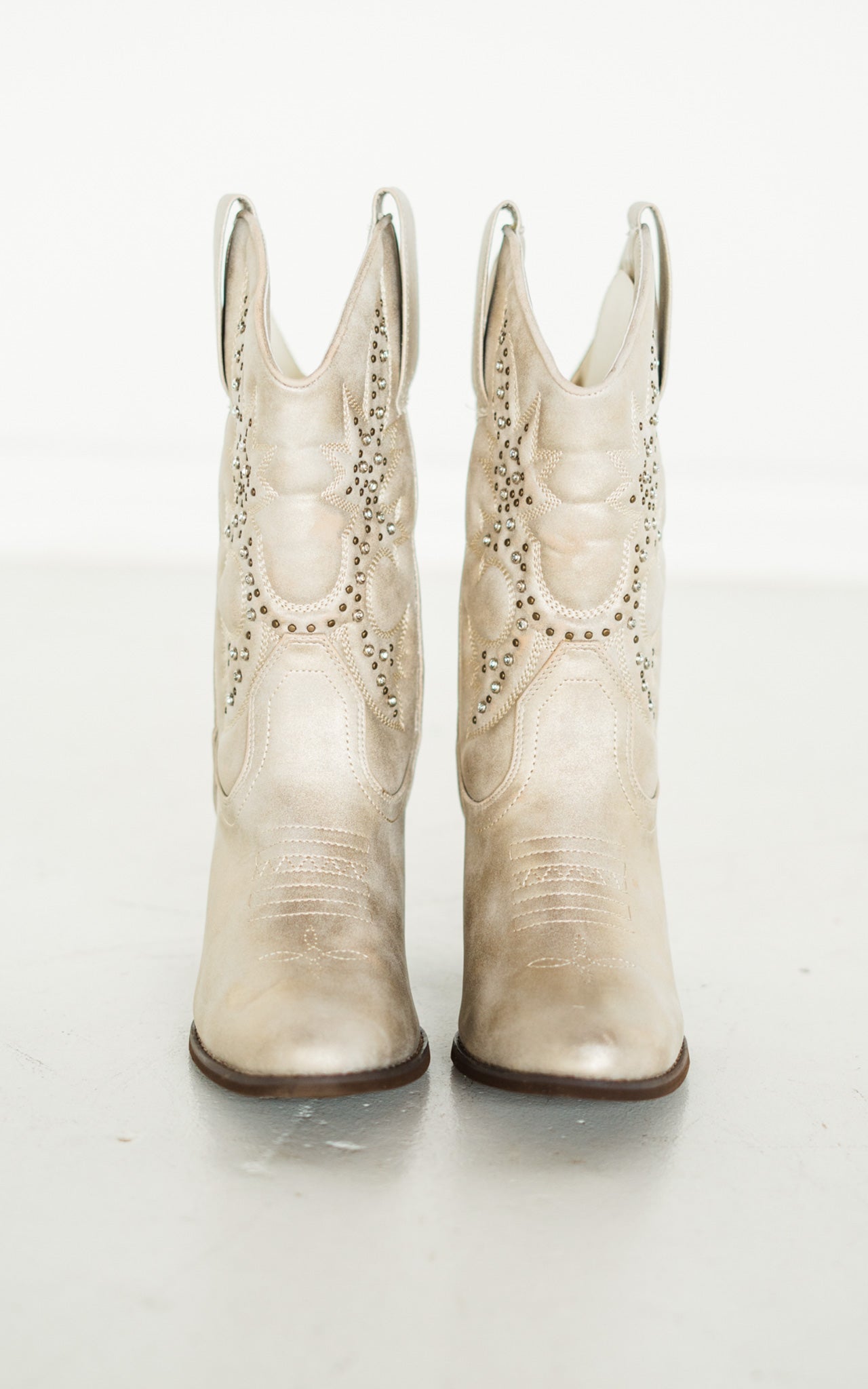 Houston Studded Boots in Champagne - Glamourous Grace