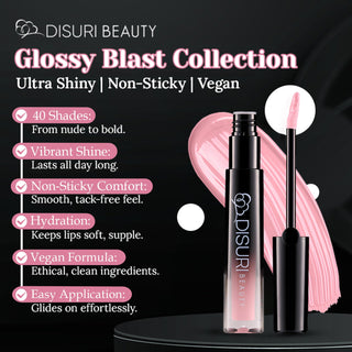DISURI Beauty Glossy Blast Lip Gloss - Baby Pink (M70)