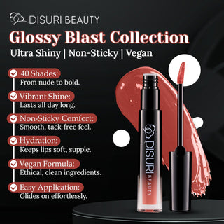 DISURI Beauty Glossy Blast Lip Gloss - Coral Rose (M32)