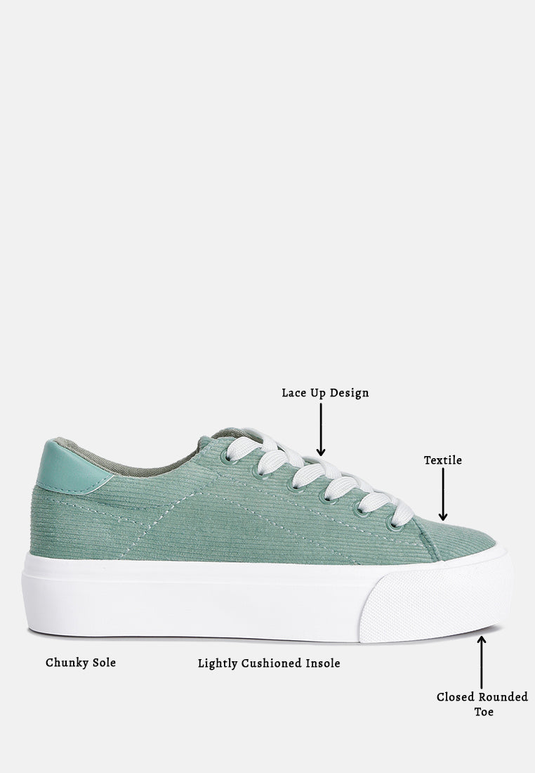 Hyra Solid Flatform Canvas Sneakers - Glamourous Grace