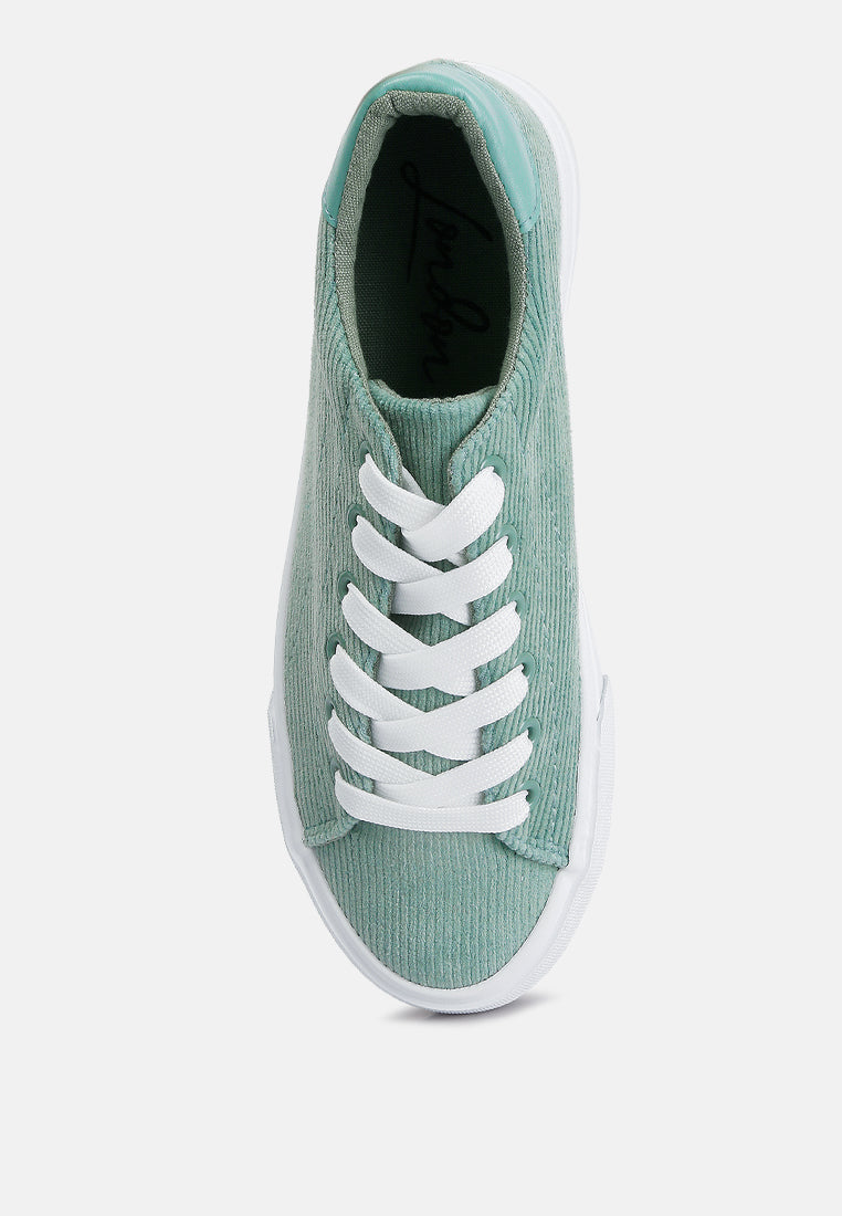 Hyra Solid Flatform Canvas Sneakers - Glamourous Grace