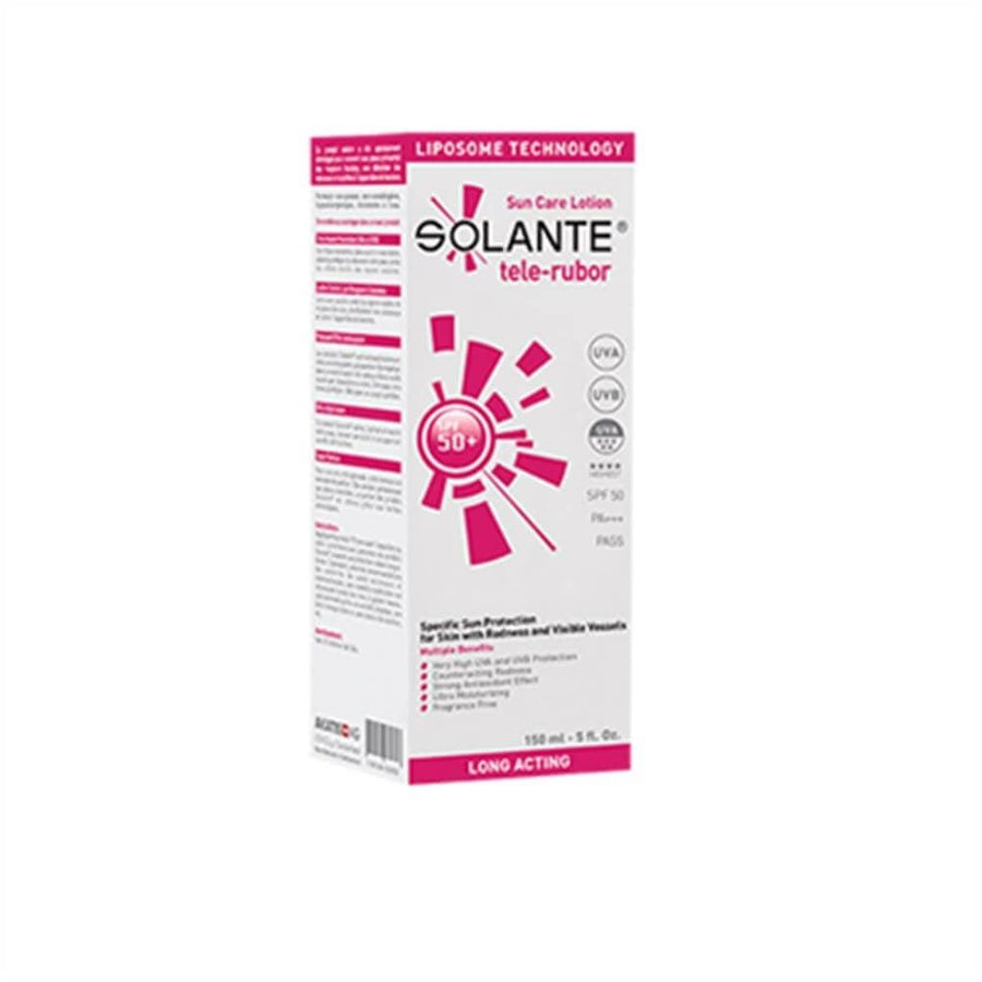 Solante Tele-Rubor SPF 50+ Sunscreen for Sensitive Skin & Rosacea - 5.07 fl oz, Hypoallergenic & Anti-Aging - Glamourous Grace
