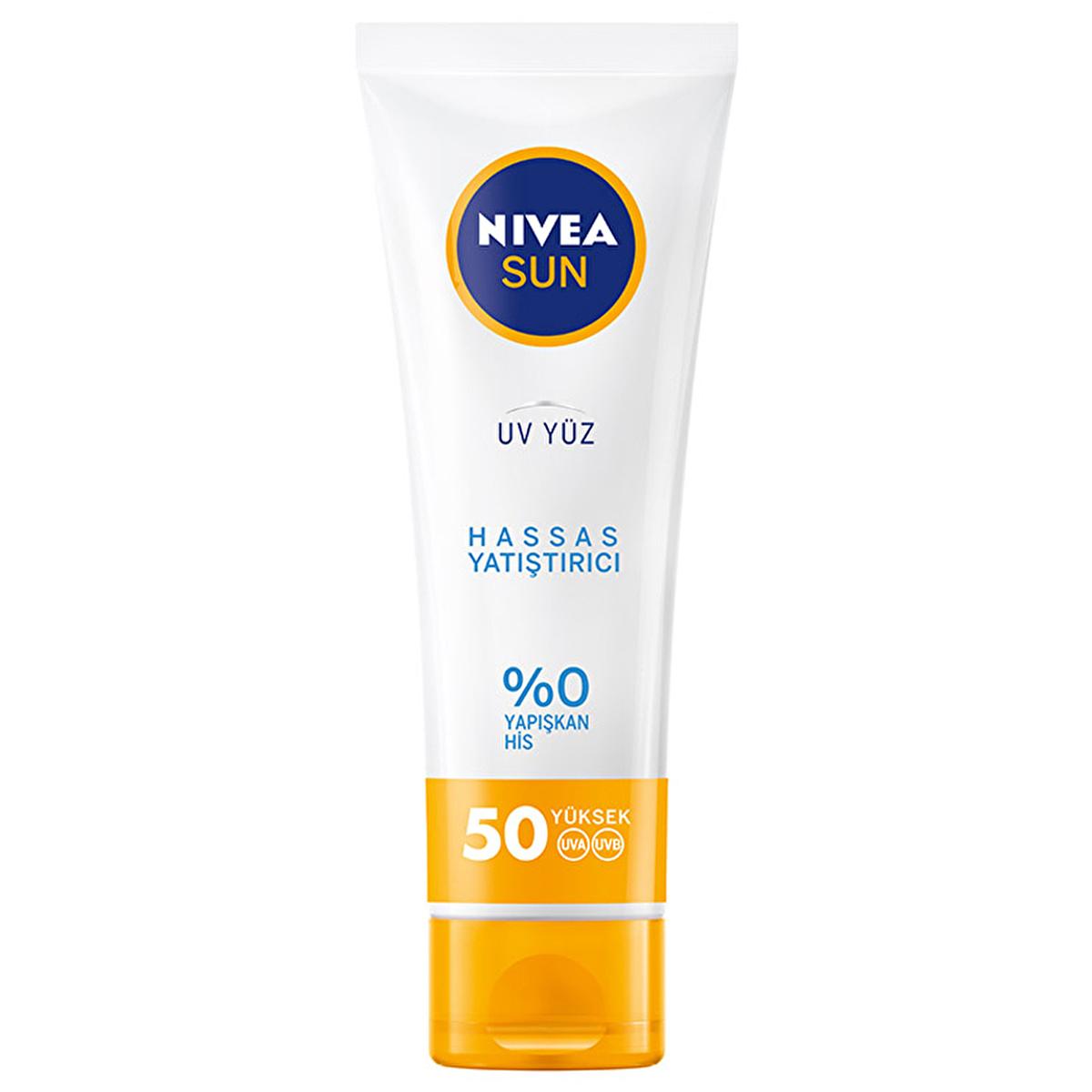 Nivea Sun SPF 50 Facial Sunscreen: High Protection, Moisturizing, Non-Greasy - Sensitive Skin Formula, UVA/UVB Defense - 1.69 fl oz - Glamourous Grace