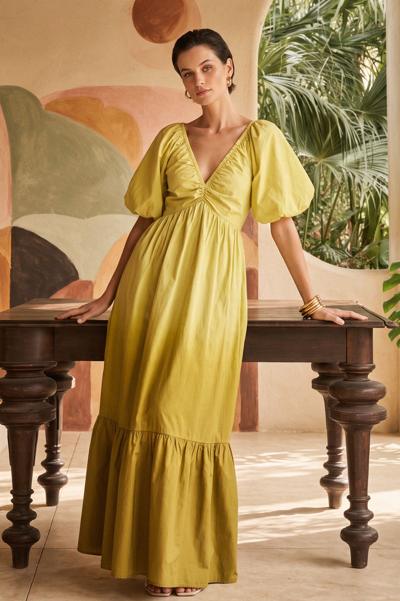 CITRINE GARDEN WOVEN MAXI DRESS - Glamourous Grace