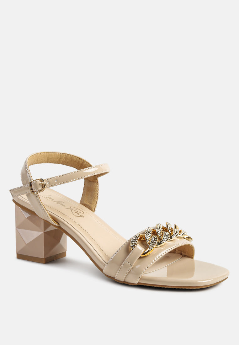 Illusion Metal Chain Link Fantasy Heel Sandals - Glamourous Grace