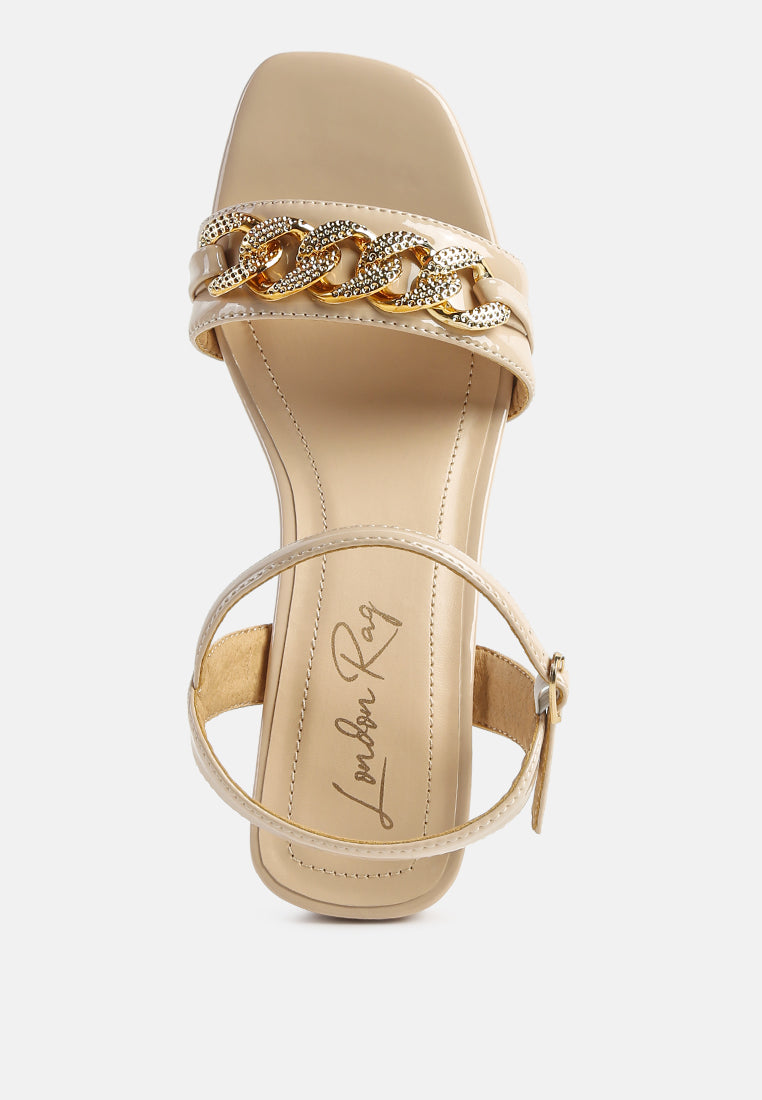 Illusion Metal Chain Link Fantasy Heel Sandals - Glamourous Grace