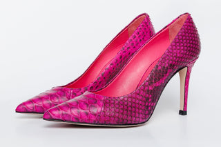 The Queen Fuchsia Pythn Leather Pump Women Shoe - Glamourous Grace