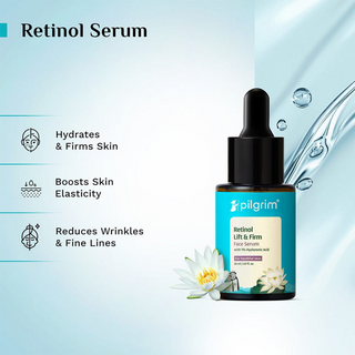 Pilgrim Korean 0.5% Retinol & 1% Hyaluronic Acid Lift & Firm Anti Aging Serum, Reduce Fine Lines & Wrinkles