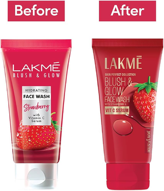 Lakme Blush & Glow Strawberry Freshness Gel Face Wash With Vitamin C Serum