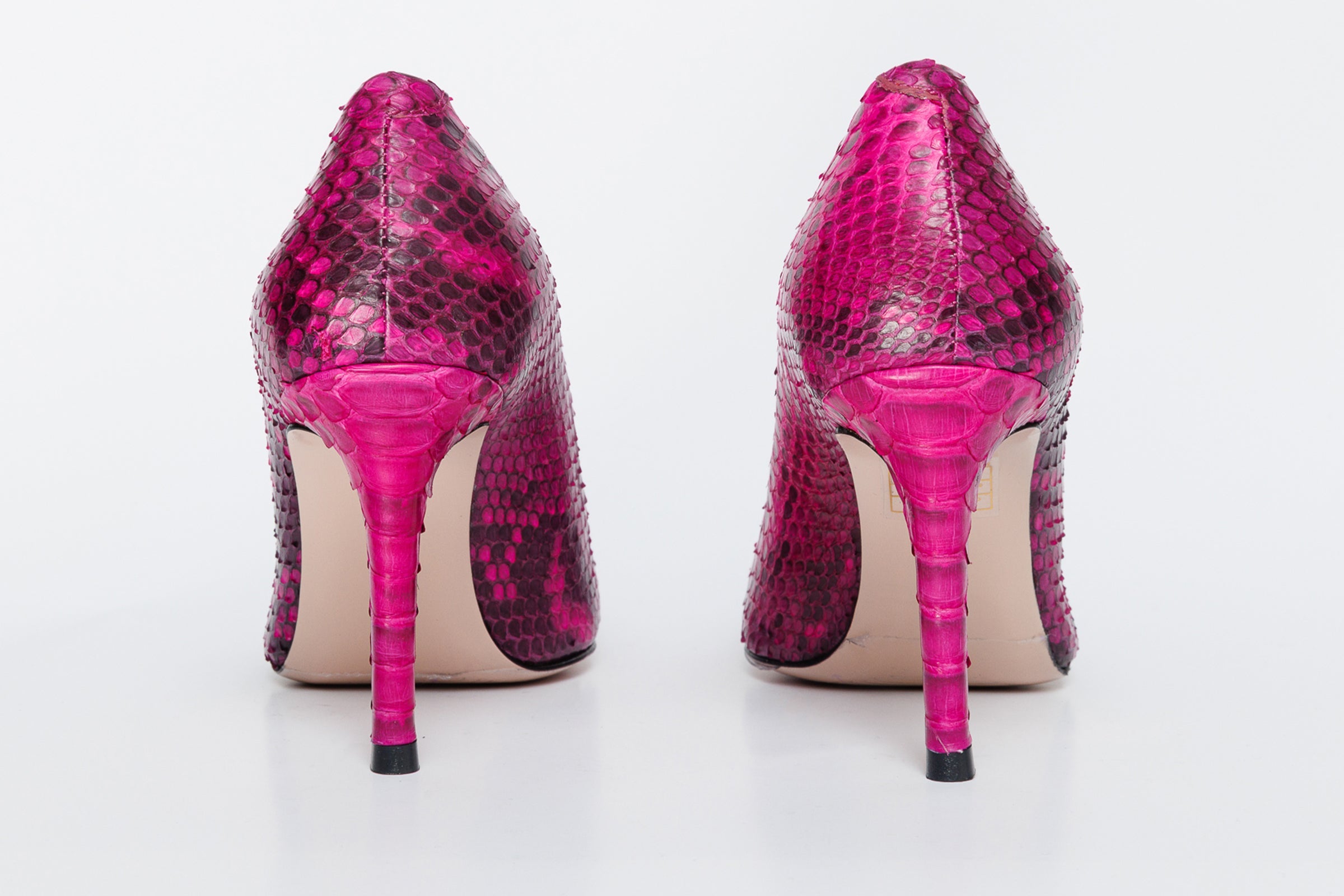 The Queen Fuchsia Pythn Leather Pump Women Shoe - Glamourous Grace