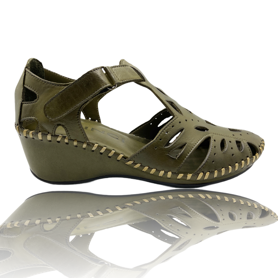 The Tonmawr Green Leather Sandal Final Sale! - Glamourous Grace