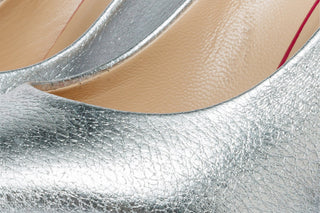 The Ege Silver Leather Pump Fuchsia Sole Women Shoe - Glamourous Grace LLC