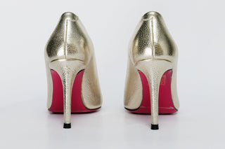 The Ege Gold Leather Pump Fuchsia Sole Women Shoe - Glamourous Grace