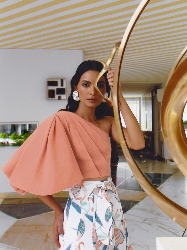 LA ENAMORADA TOP IN ROSE KHAKI - Glamourous Grace