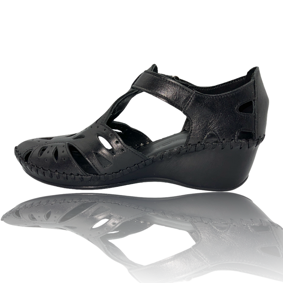 The Tonmawr Black Leather Sandal Final Sale! - Glamourous Grace
