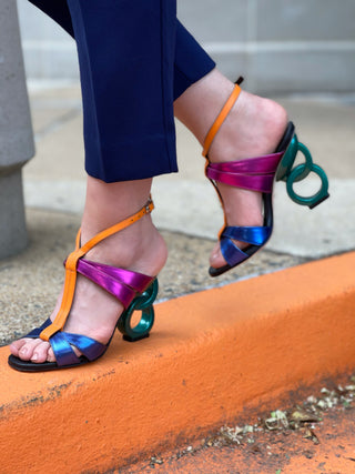 The Duffryn Multicolor T-Strap Leather Women Sandal - Glamourous Grace LLC