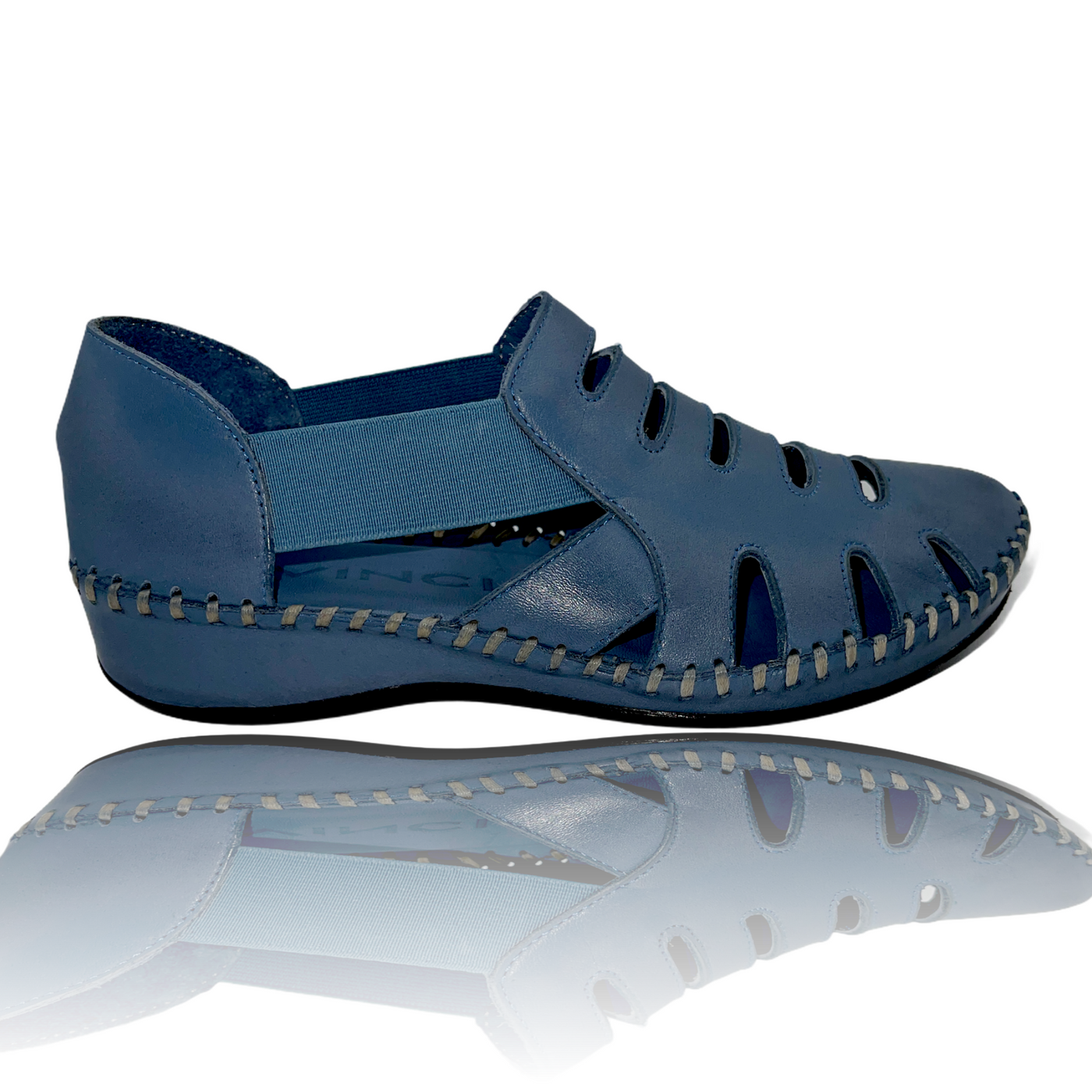 The Maerdy Blue Leather Sandal Final Sale! - Glamourous Grace