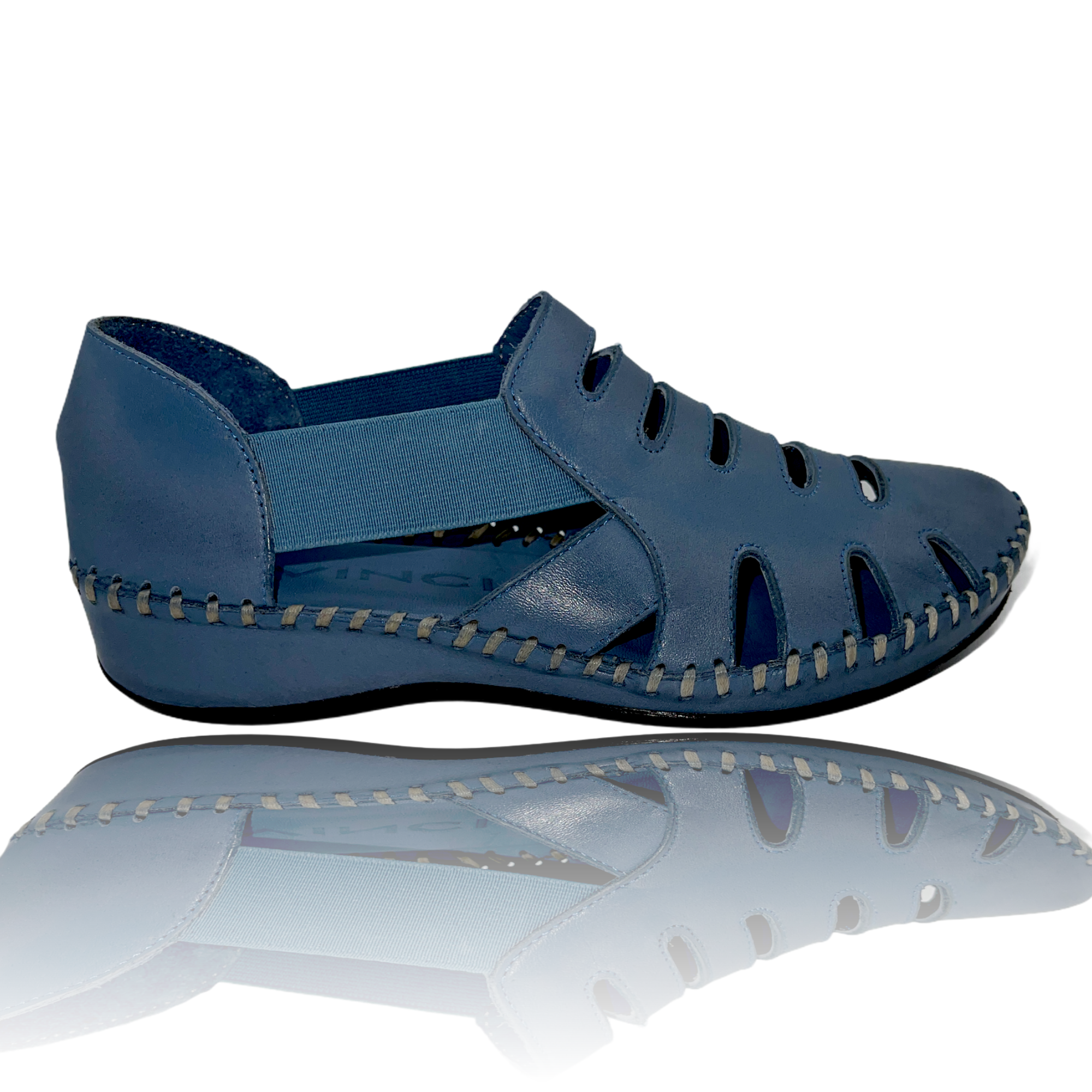 The Maerdy Blue Leather Sandal Final Sale! - Glamourous Grace