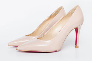 The Ege Cream Leather Pump Fuchsia Sole Women Shoe - Glamourous Grace