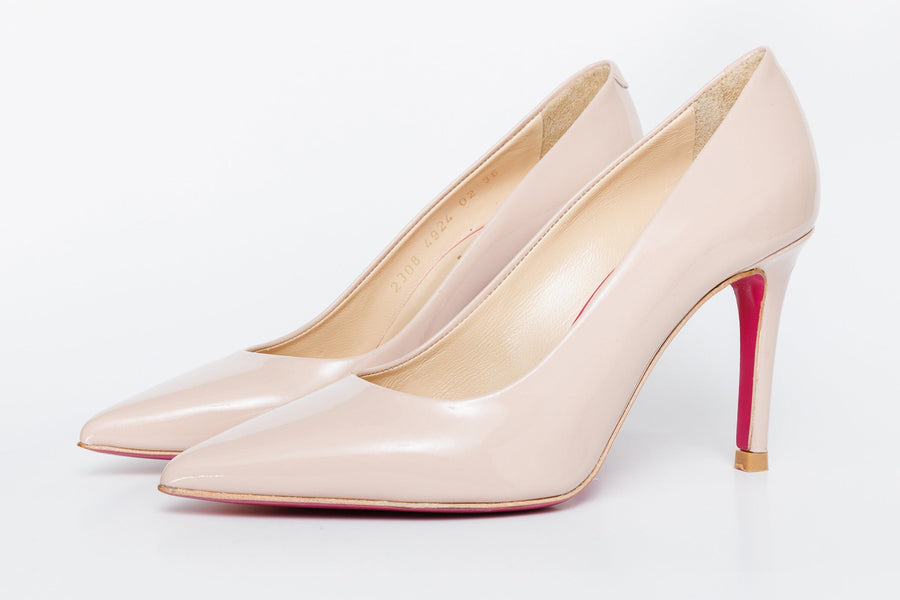 The Ege Cream Leather Pump Fuchsia Sole Women Shoe - Glamourous Grace