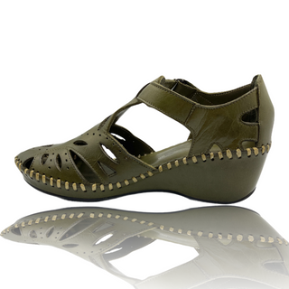 The Tonmawr Green Leather Sandal Final Sale! - Glamourous Grace