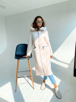 Eliza Alpaca Hooded Fur Coat