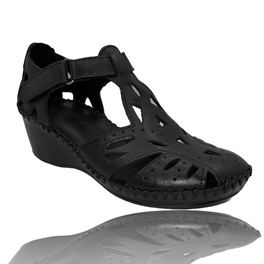 The Tonmawr Black Leather Sandal Final Sale! - Glamourous Grace