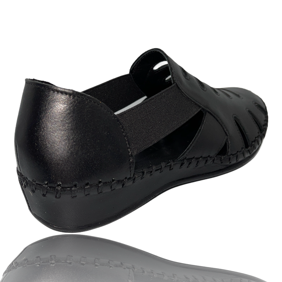 The Maerdy Black Leather Sandal Final Sale! - Glamourous Grace