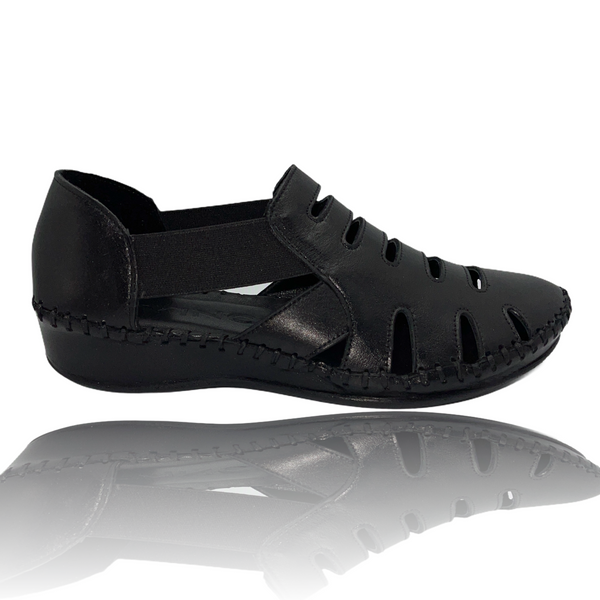 The Maerdy Black Leather Sandal Final Sale! - Glamourous Grace