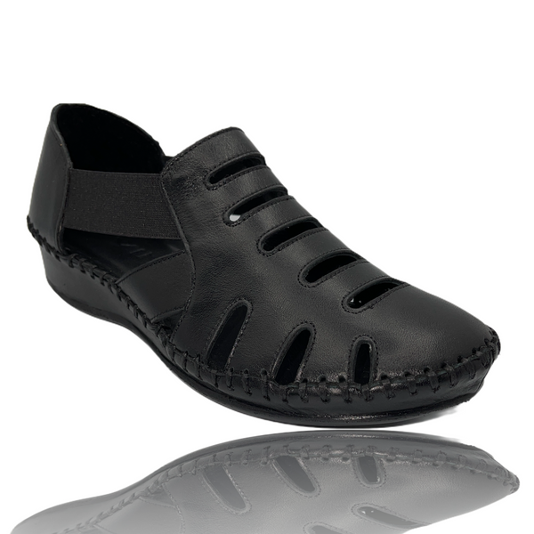 The Maerdy Black Leather Sandal Final Sale! - Glamourous Grace