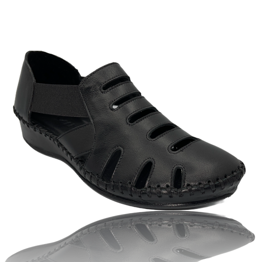 The Maerdy Black Leather Sandal Final Sale! - Glamourous Grace