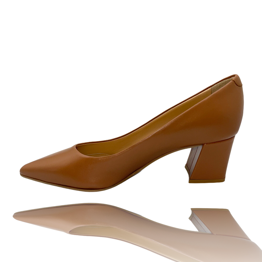 The Lexie Tan Leather Pump Shoe Final Sale! - Glamourous Grace