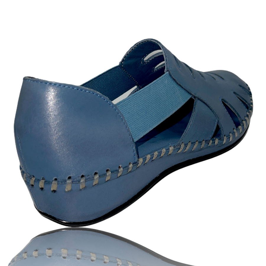 The Maerdy Blue Leather Sandal Final Sale! - Glamourous Grace